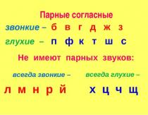 Suoni consonantici della lingua russa (duro-morbido, sonoro-senza voce, accoppiato-spaiato, sibilante, fischiante)